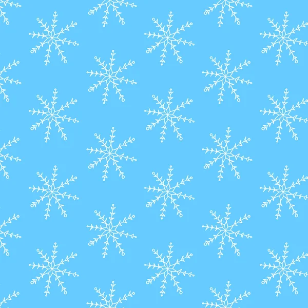 Padrão Sem Costura Inverno Flocos Neve Desenhados Mão Estilo Doodle — Fotografia de Stock