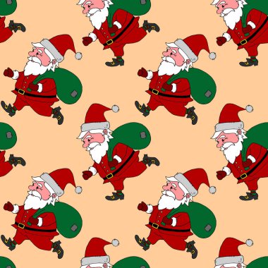 Noel Baba 'da kusursuz bir düzen var. Yeni yıl Xmas geçmişleri ve dokuları. Tebrik kartları, paket kâğıdı, ambalaj, çocuklar için tekstil, kumaş, parmak izi..