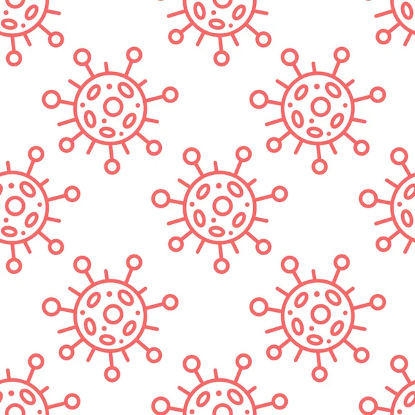 Moleküllerin kusursuz deseni, virüs hücreleri, bakteriler. Salgın, salgın covid-19. Karantina koronavirüsü konsepti, aşı. Taslak çizim biçimi izole edilmiş vektör el arkaplanı.