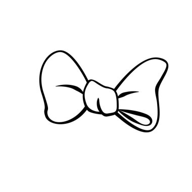 Vektör ana fiyonk kurdelesi. Karalamalar, boyama kitabı, el çizimi. Paskalya Xmas doğum günü için basit bir illüstrasyon Sevgililer Günü, düğün, bayram, hediye, kız. Tasarım elementi, klip sanatı.