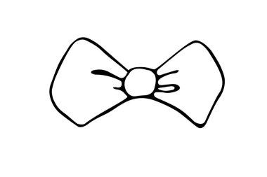 Vektör ana fiyonk kurdelesi. Karalamalar, boyama kitabı, el çizimi. Paskalya Xmas doğum günü için basit bir illüstrasyon Sevgililer Günü, düğün, bayram, hediye, kız. Tasarım elementi, klip sanatı.