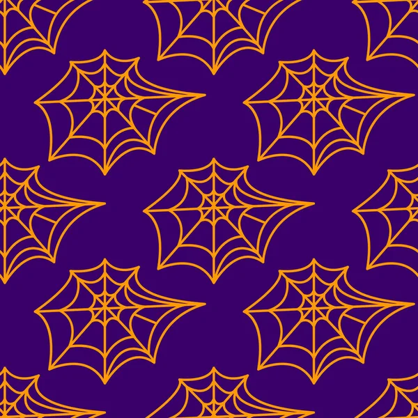Spindelnät Sömlöst Mönster Vektor Illustration Isolerad Mörk Bakgrund Halloween Konsistens — Stock vektor