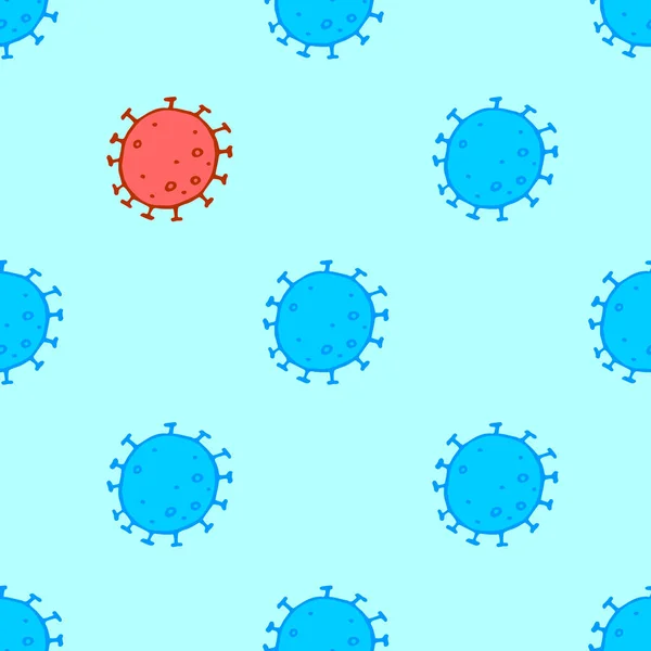 无缝隙的分子结构 病毒细胞 大流行病 流行病Covid 检疫的主题 大肠病毒的传播 疫苗接种 矢量手绘背景在涂鸦风格隔离 — 图库矢量图片