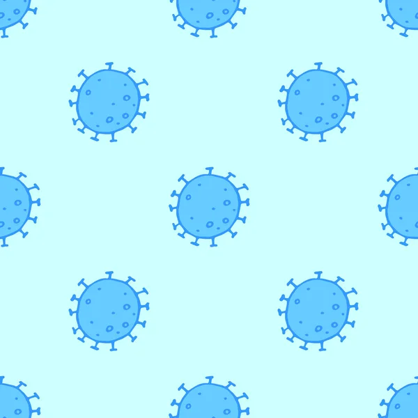 Patrón Inconsútil Moléculas Células Virus Bacterias Pandemia Epidemia Covid Tema — Vector de stock