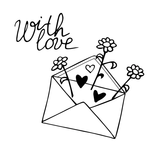 Como desenhar um envelope bonito com corações de amor \ Desenho