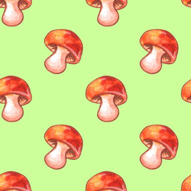 Mantarlar pürüzsüz. Sebze arkaplan, kahverengi suluboya klipsli doku. Menü için mükemmel, mevsimlik tasarım, ambalaj, tekstil, çocuk partileri.