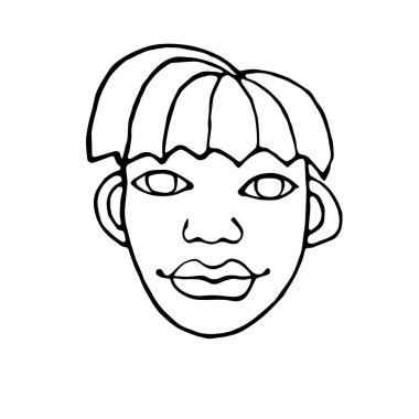 Özet geçin millet. El çizimi sanat illüstrasyonu. Beyaz bir arka planda izole edilmiş bir erkek, kadın, erkek, erkek, kız, Doodle tarzında bir kız. Farklı ve güzel..