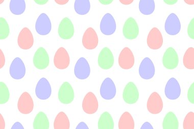 Süslü yumurtalarla kusursuz paskalya deseni. Vektör pastel çok renkli tatil dekorasyonları, arka planlar ve dokular. Kumaş, tekstil, ambalaj kağıdı, ambalaj, ağ için.