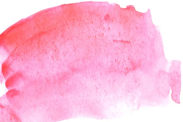 要旨水彩色ぬれたブラシ塗料印刷のための縞模様の要素 カラフルな水彩ピンク赤手描きの紙の質感は テキストデザイン ウェブのための白い背景に隔離された染色 — ストック写真