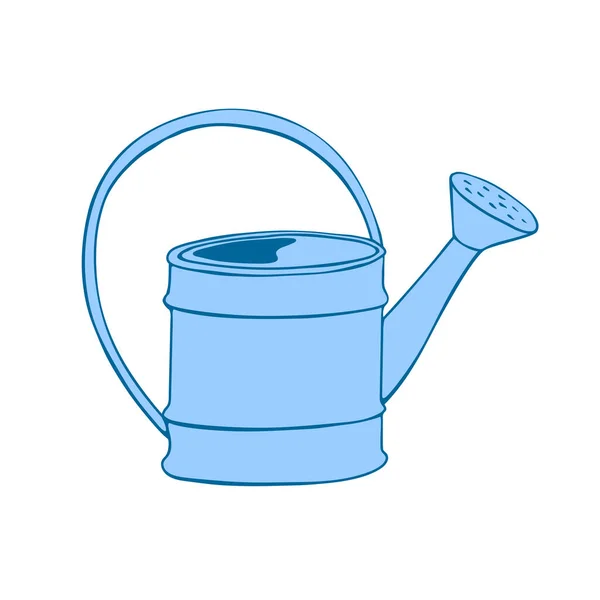 Watering Can Hand Drawn Doodle Style Isolated White Background Vector — Stock Vector