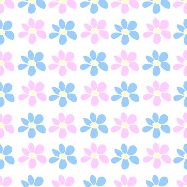 Basit ilkel çiçek desenli taşıyıcı. Çiçekleri düz stili olan şirin, uçsuz bucaksız bir iz. Yaz baharı arka plan ve dokuları.