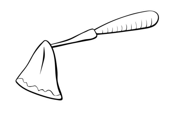 Schoffel Als Een Hark Handgetekende Schets Vector Illustratie Doodle Stijl — Stockvector