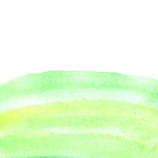 阳光普照的草地 绿草的土地 抽象的夏季水彩画背景 污迹斑斑 明信片 插图模板 — 图库照片