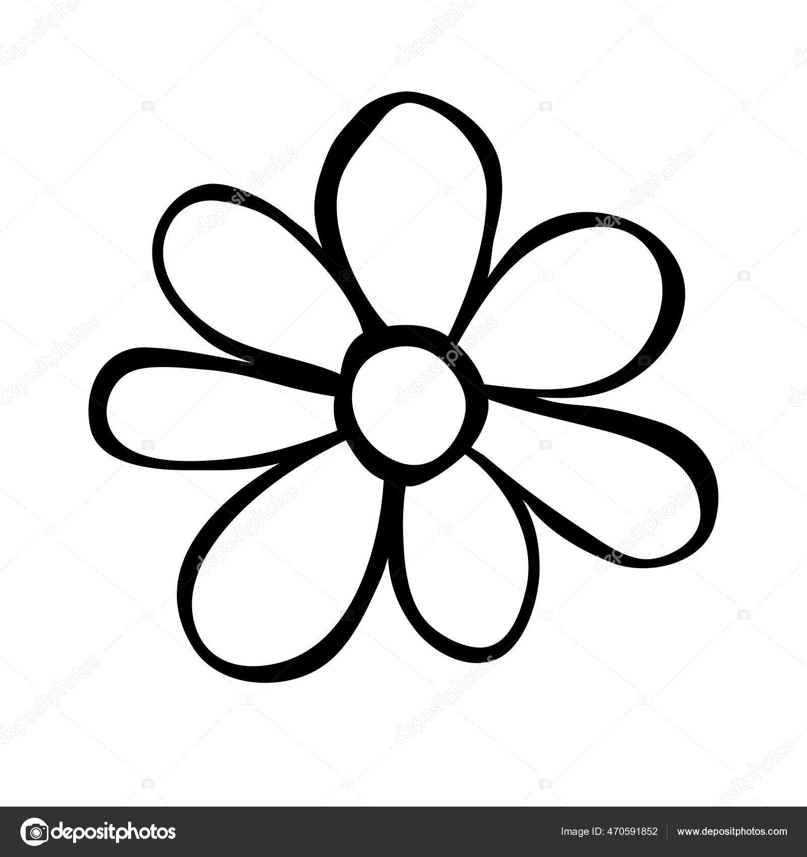 Image vectorielle Icône Fleur Illustration Vectorielle Contour Noir  Dessinée Main Style Doodle par ©JuliaSoul - 470591852, image size:1600x1700
