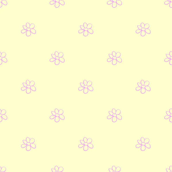 Vecteur Simple Motif Floral Primitif Sans Couture Mignon Imprimé Sans — Image vectorielle