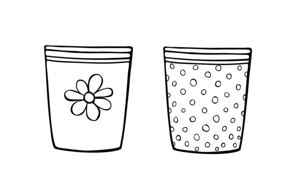 Pots Fleurs Vides Pour Les Plantes Les Fleurs Intérieur Illustration — Image vectorielle
