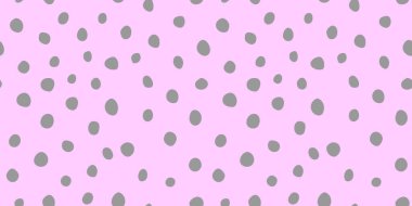 Arka plan puantiyeli. Kusursuz bir desen. Rastgele noktalar, daireler, lekeler, noktalar. Kumaş için tasarım, eğlenceli çocuk baskısı. Düzensiz rastgele soyut vektör dokusu. Grafik arkaplanı tekrarlanıyor.