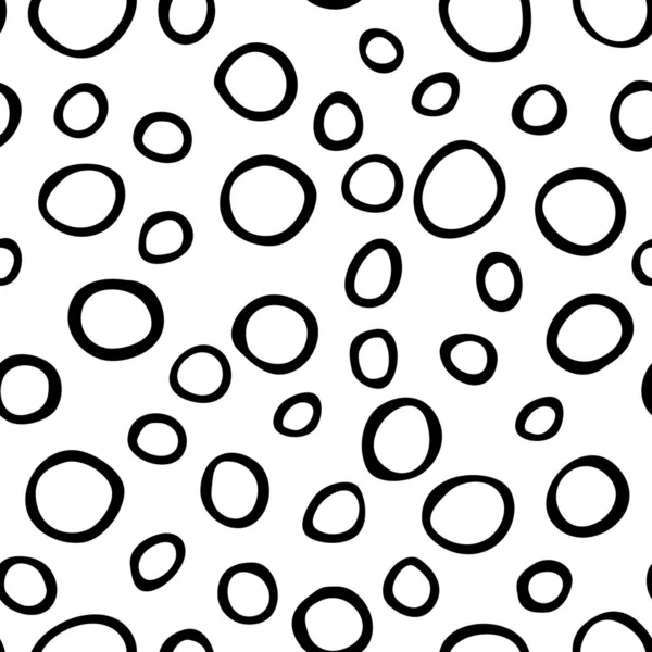 Spotty Abstracte Vector Naadloos Patroon Willekeurige Ringen Stippen Cirkels Vlekken — Stockvector