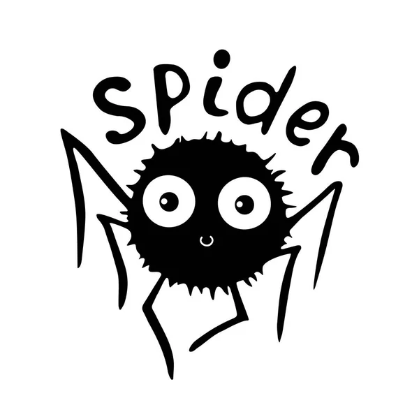 Spider Vector Lettering Illustration Element Design Halloween Party Invitation Greeting — Stock Vector