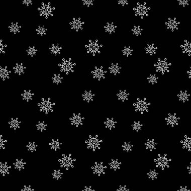 Moleküllerin kusursuz deseni, virüs hücreleri, bakteriler. Salgın, salgın covid-19. Karantina koronavirüsü konsepti, aşı. Taslak çizim biçimi izole edilmiş vektör el arkaplanı.