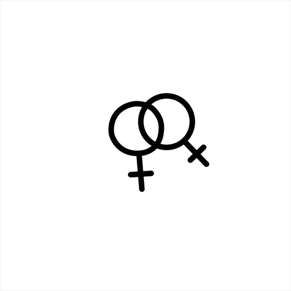 女性符号手绘轮廓涂鸦图标 性和性别多样性概念 符号Lgbt 同性恋 同性恋爱情 在白色背景上孤立的矢量简单图解 — 图库矢量图片