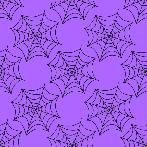 Nahtloses Spinnennetzmuster Vektor Illustration Isoliert Halloween Textur — Stockvektor