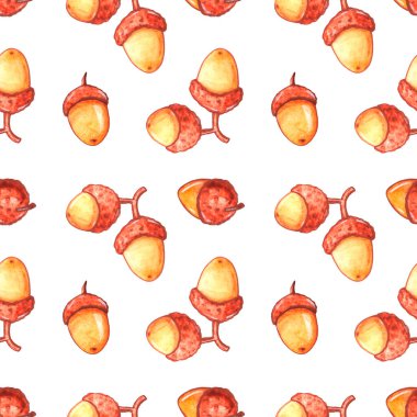 Kusursuz suluboya palamut deseni. Mevsimsel tasarım, ambalaj, ev dokuması, kumaş, kumaş, şükran günü teması, orman ve mutlu sonbahar için doğal altyapı ve dokular.