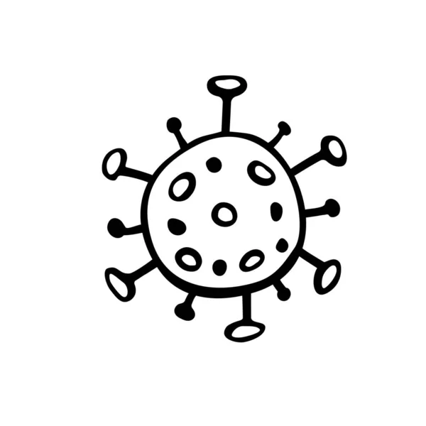 Vector Virus Icon Molecule Viral Bacteria Infection Coronavirus Flu Laboratory — Stock Vector
