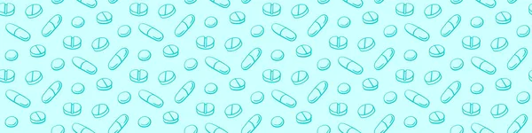 Modèle Sans Couture Avec Des Médicaments Des Capsules Des Médicaments — Image vectorielle