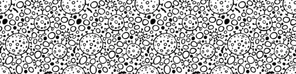 无缝隙的分子结构 病毒细胞 大流行病 流行病Covid 微生物 科学研究的原始概念 轮廓涂鸦风格中的矢量纹理孤立 — 图库矢量图片