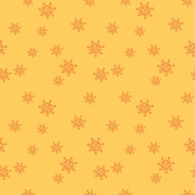 Moleküllerin kusursuz deseni, virüs hücreleri, bakteriler. Salgın, salgın covid-19. Karantina koronavirüsü konsepti, aşı. Taslak çizim biçimi izole edilmiş vektör el arkaplanı.