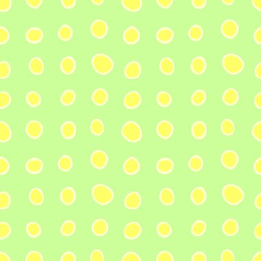 Noktalı soyut vektör kusursuz desen. Rastgele halkalar, noktalar, daireler, noktalar, lekeler, kabarcıklar, sıra sıra taşlar. Kumaş için tasarlanmış, komik, şirin bir iz. Tekrarlanan grafik arkaplan ve doku.