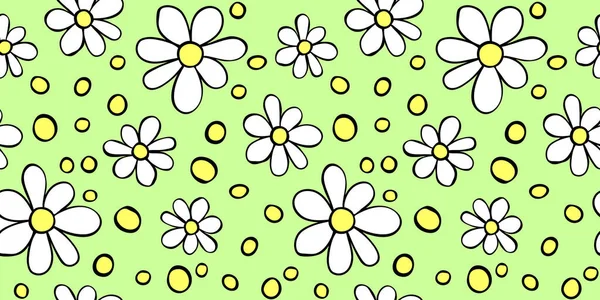 Vecteur Simple Motif Floral Primitif Sans Couture Mignon Imprimé Sans — Image vectorielle