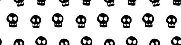 Seamless Pattern Skulls Primitive Cartoon Flat Style Background Texture Theme — Stock Vector