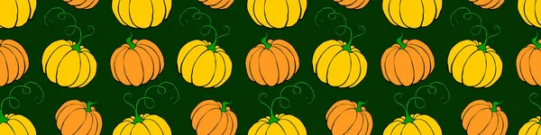 Patrón Sin Costuras Vectorial Con Calabazas Estilo Plano Halloween Acción — Archivo Imágenes Vectoriales