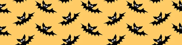 Flying Bats Seamless Pattern Cute Spooky Vector Illustration Halloween Backgrounds — Stock Vector