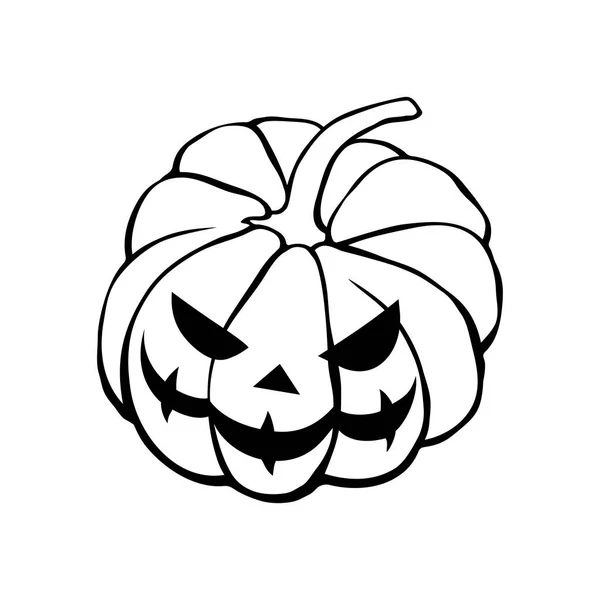 Vector Simple Miedo Espeluznante Sonriente Calabaza Halloween Aislado Jack Lantern — Archivo Imágenes Vectoriales