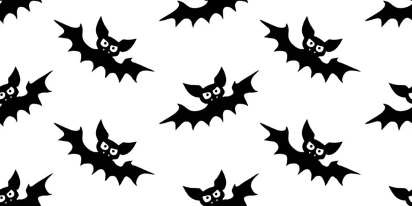 飞行蝙蝠无缝模式 可爱的Spooky向量说明 万圣节背景和纹理在平面漫画哥特式风格 黑色的轮廓描绘了天空中的动物 — 图库矢量图片