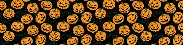 Padrão Sem Costura Vetorial Com Abóboras Jack Lanterna Fundos Halloween — Vetor de Stock