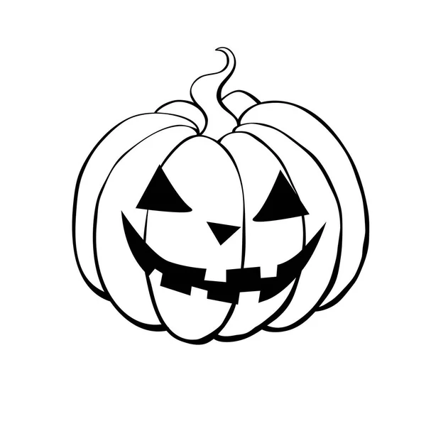 Vektor Jednoduchý Strašidelný Usměvavý Halloween Dýně Izolované Jack Lantern Tradiční — Stockový vektor