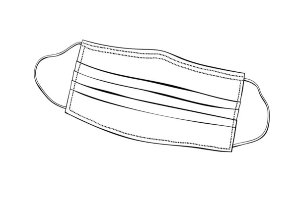 Vektor Menguraikan Masker Medis Dalam Gaya Corat Coret Arti Perlindungan - Stok Vektor