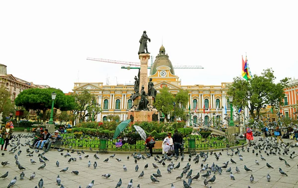 Palacio Gobierno Boliviano Palacio Quemado Con Reloj Corre Sentido Contrario — Foto de Stock