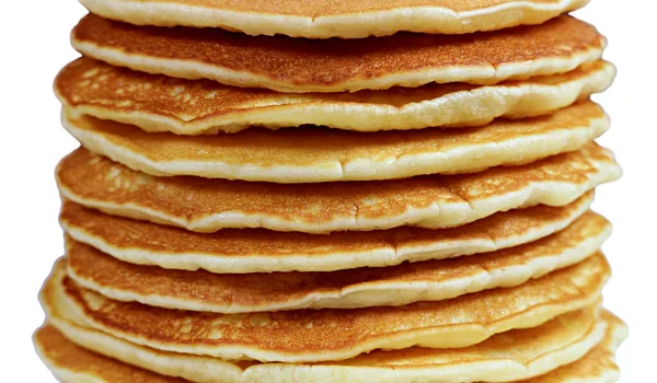 Close Een Stapel Smakelijke Zelfgemaakte Platte Pannenkoeken Voor Achtergrond Behang — Stockfoto