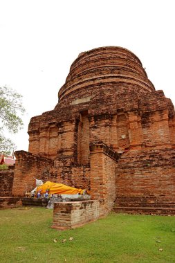 Tarihi Stupa (Chedi) Wat Yai Chai Mongkhon Tapınağı, Ayutthaya, Tayland