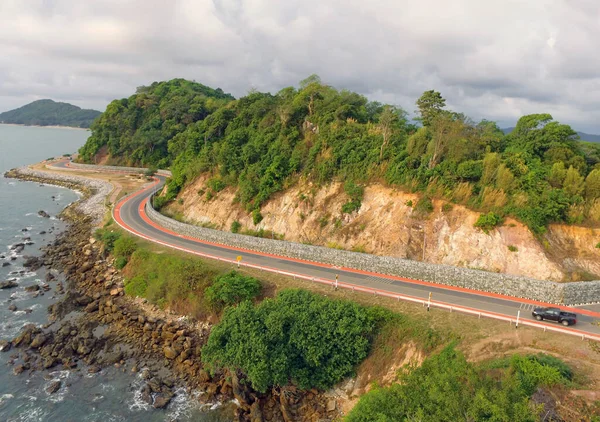 Increíble Vista Aérea Sinuosa Ruta Costera Largo Costa Oriental Por — Foto de Stock