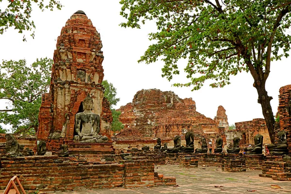Ομάδα Του Βούδα Image Ruins Wat Mahathat Ναό Μοναστήρι Του — Φωτογραφία Αρχείου