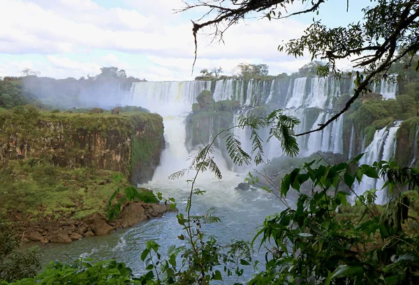 Vue Panoramique Des Chutes Iguazu Côté Argentin Patrimoine Mondial Unesco — Photo