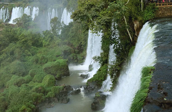 Vue Aérienne Des Puissantes Chutes Iguazu Côté Argentins Patrimoine Mondial — Photo