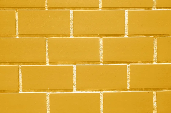 Primer Plano Pared Ladrillos Color Amarillo Vibrante Para Fondo Textura — Foto de Stock