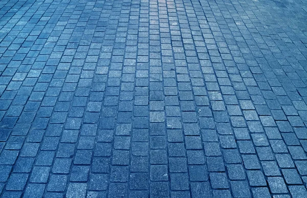 Betongblock Asfalterad Gångväg Blå Färg För Bakgrund Mönster — Stockfoto
